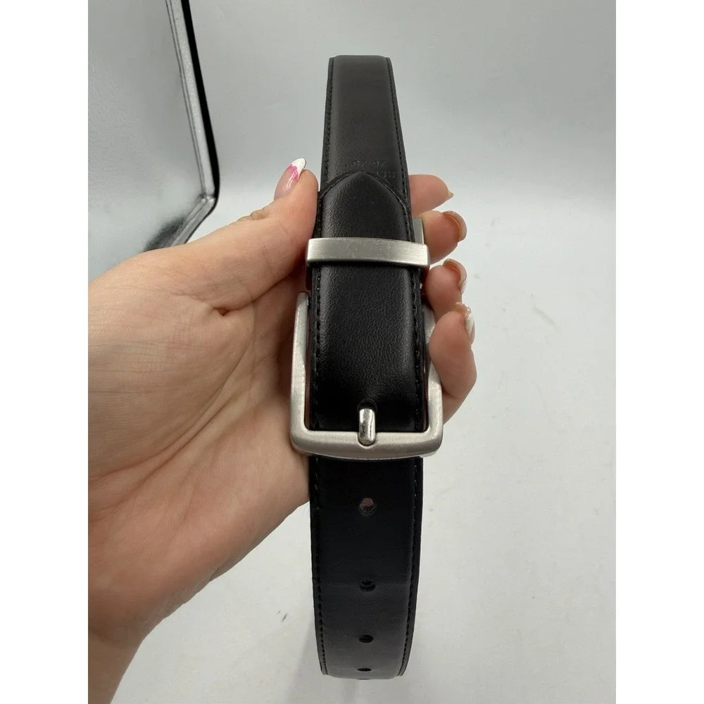 Steve Madden Men's Solid Brown/Black Dress Belt 26-28